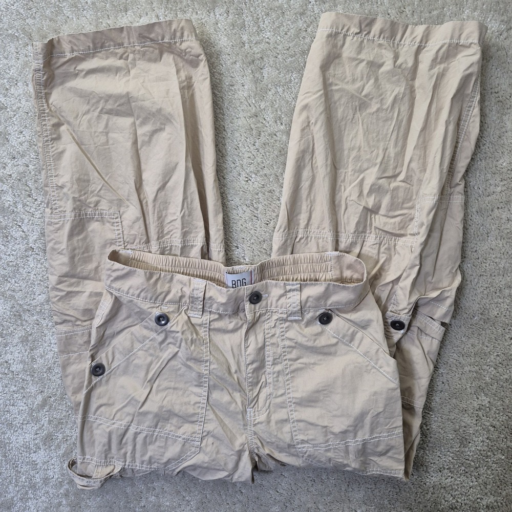 Urban Outfitters BDG Rih Baggy Cargo Pants Womens 2 Beige Elastic 90s Hip Hop